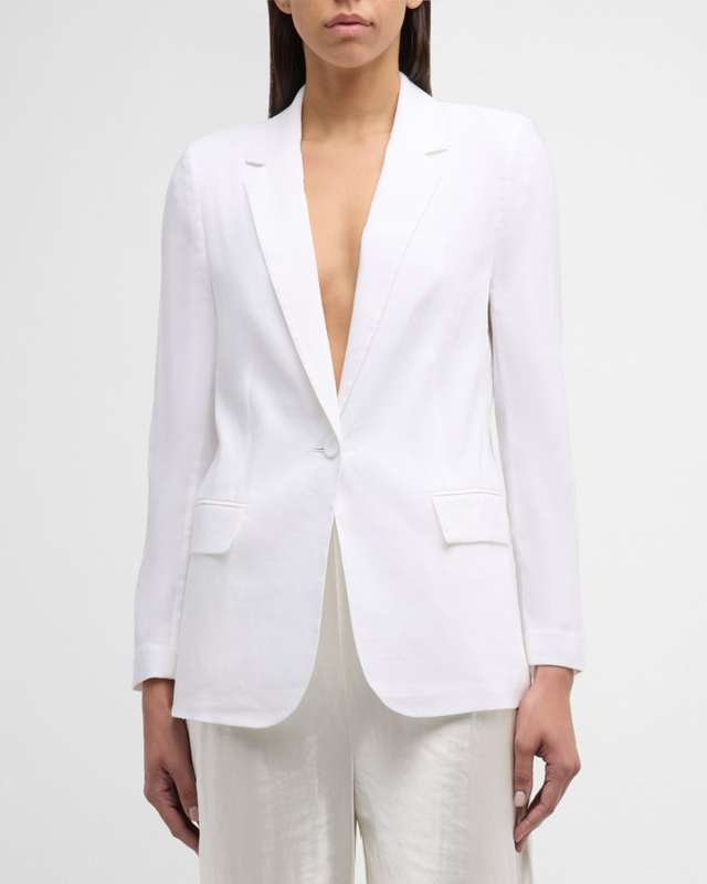 Bria Viscose Linen Cutaway Blazer Jacket